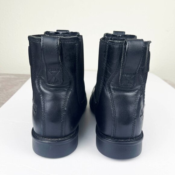 Timberland Chelsea Boots Carter Notch Black Leather Men\'s Sz 9 Weather Resistant